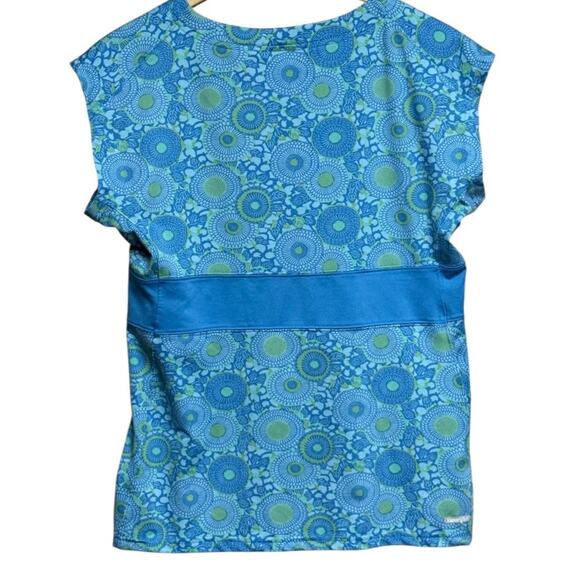 THE NORTH FACE Vapor Wick Blue +
Lime Green Floral Top Blouse Size Large - Picture 2 of 6